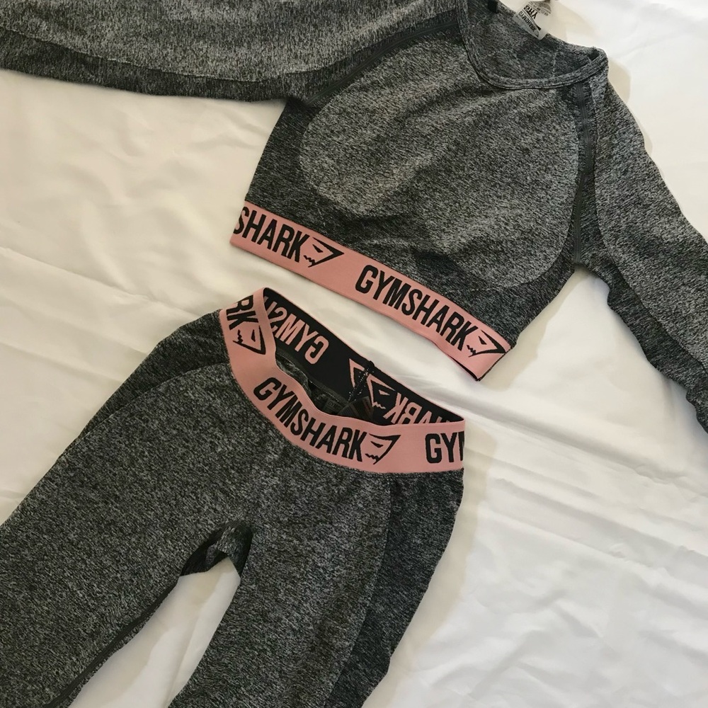Gymshark Gray and Pink Activewear Set